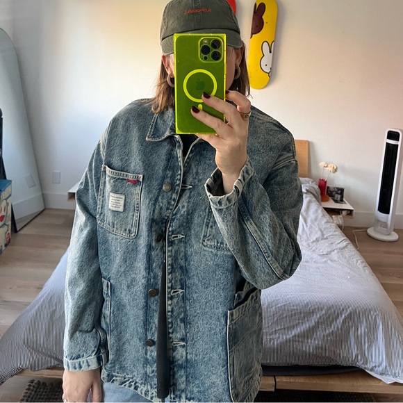 American Vintage Blue Denim Chore Jacket - Picture 8 of 9